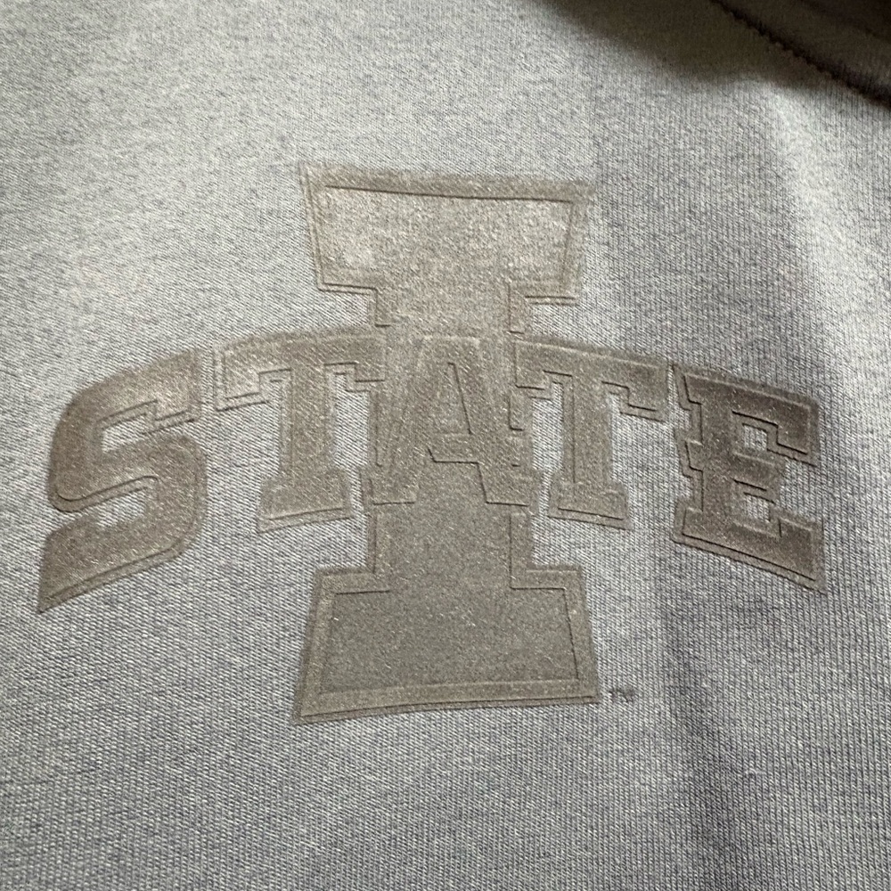 Nike Iowa State Gray Lightweight Full-Zip Hooded Dri-fit Hoodie Size L - Picture 3 of 10